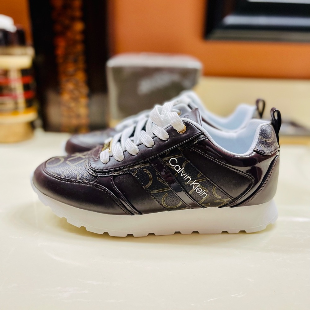 Calvin Klein Brown and White Sneakers